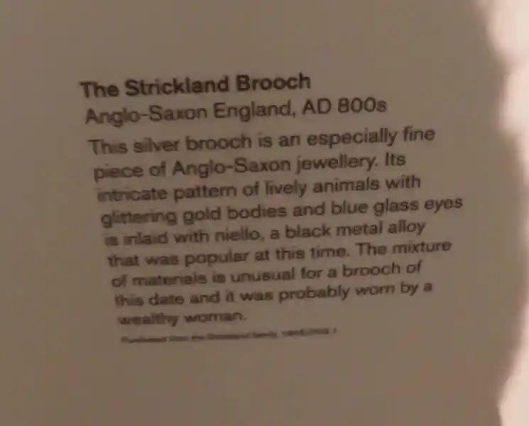 The Strickland Brooch Anglo-Saxon England, AD 800s